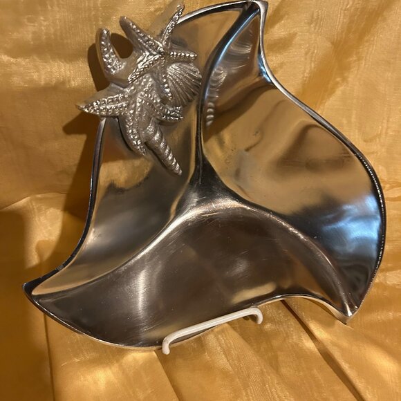 Rare Vintage Sliver bowl with shells, starfish 12in - Picture 3 of 5